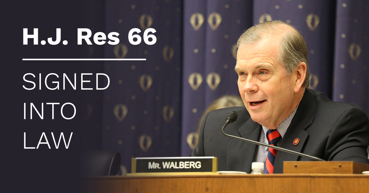 Tim Walberg Legislation Law