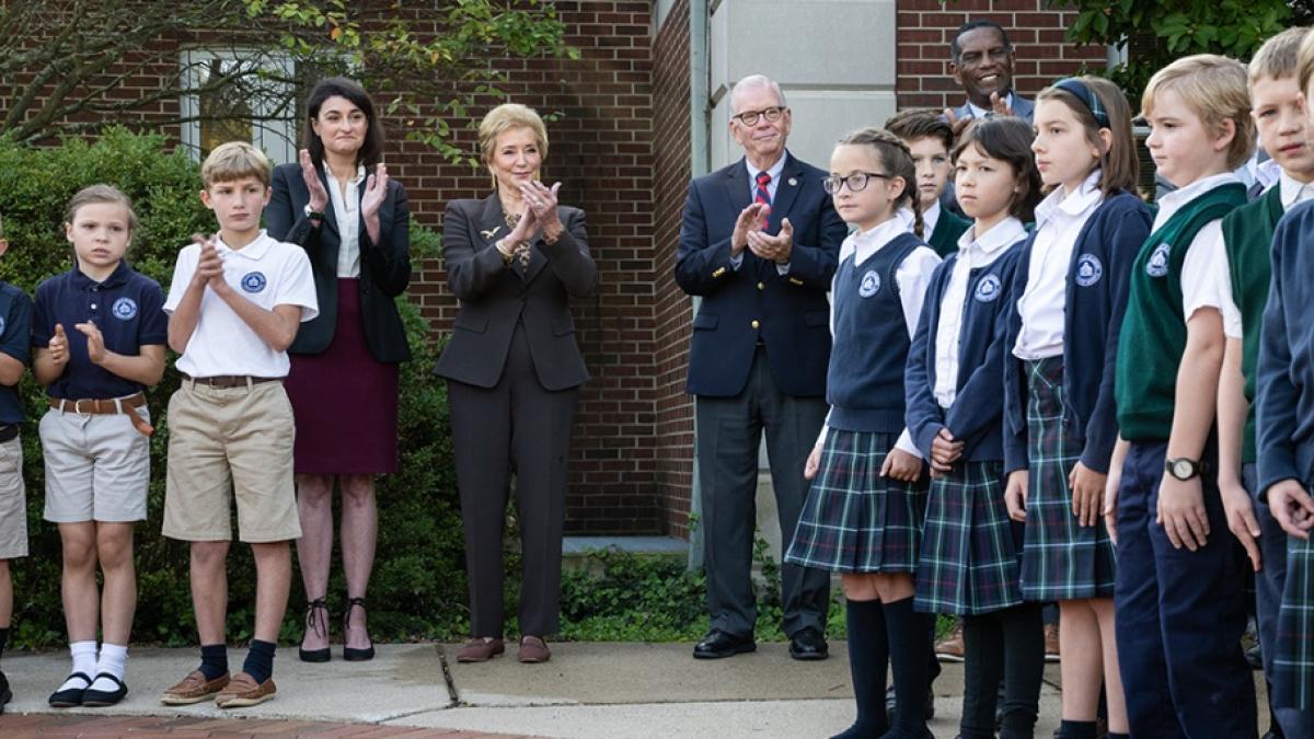 Sec. McMahon Visits Michigan